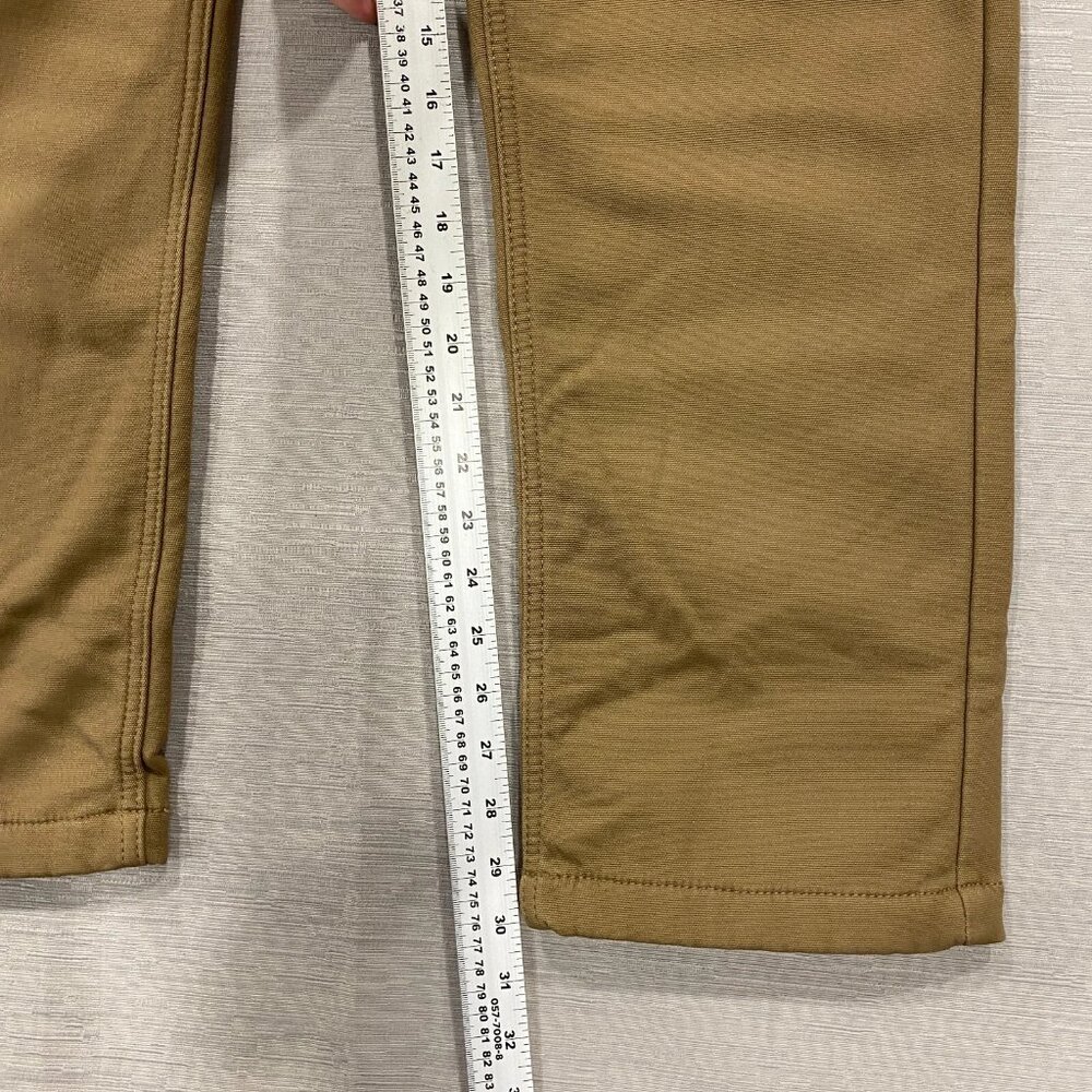CAT Caterpillar Work Pants Mens 30 x 30 Brown Canvas Fleece Lined Insulated - Picture 10 of 12